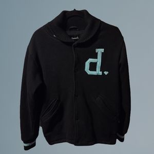 Diamond Supply Co Black and Mint Letterman's Jacket
